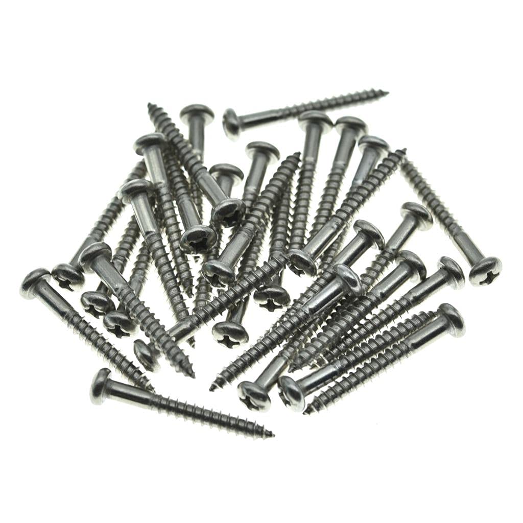 Dopro 30-Pack Stainless Steel Phillips Head Vintage-Style Guitar Tremolo Bridge Mounting Screws For Vintage Fd Strat/Stratocaste