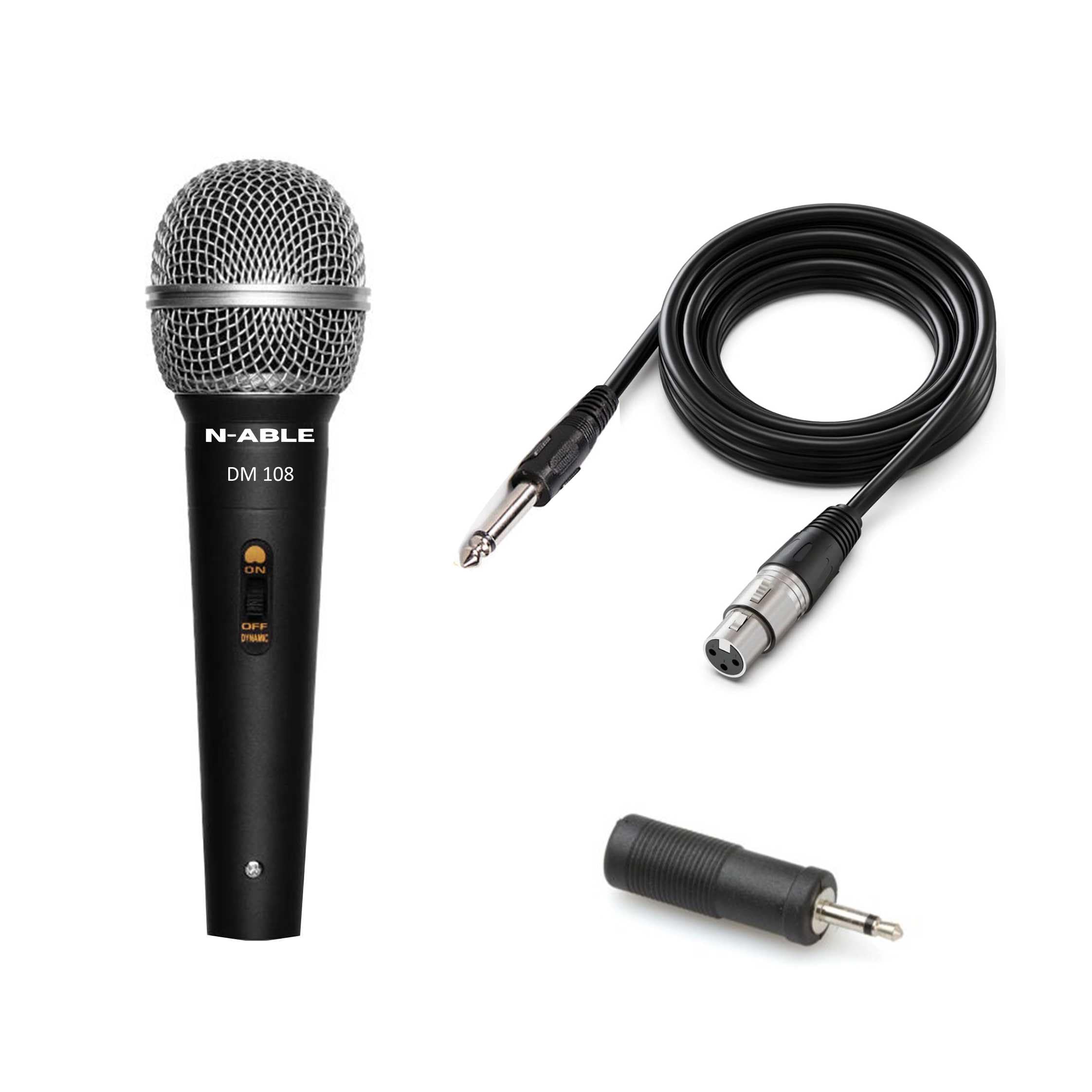 N-Able Professional Dynamic Microphone Dm108, Cardioid Uni-Directional, Wide Dynamic Range, Noise Rejection, Xlr Connectivity, 3