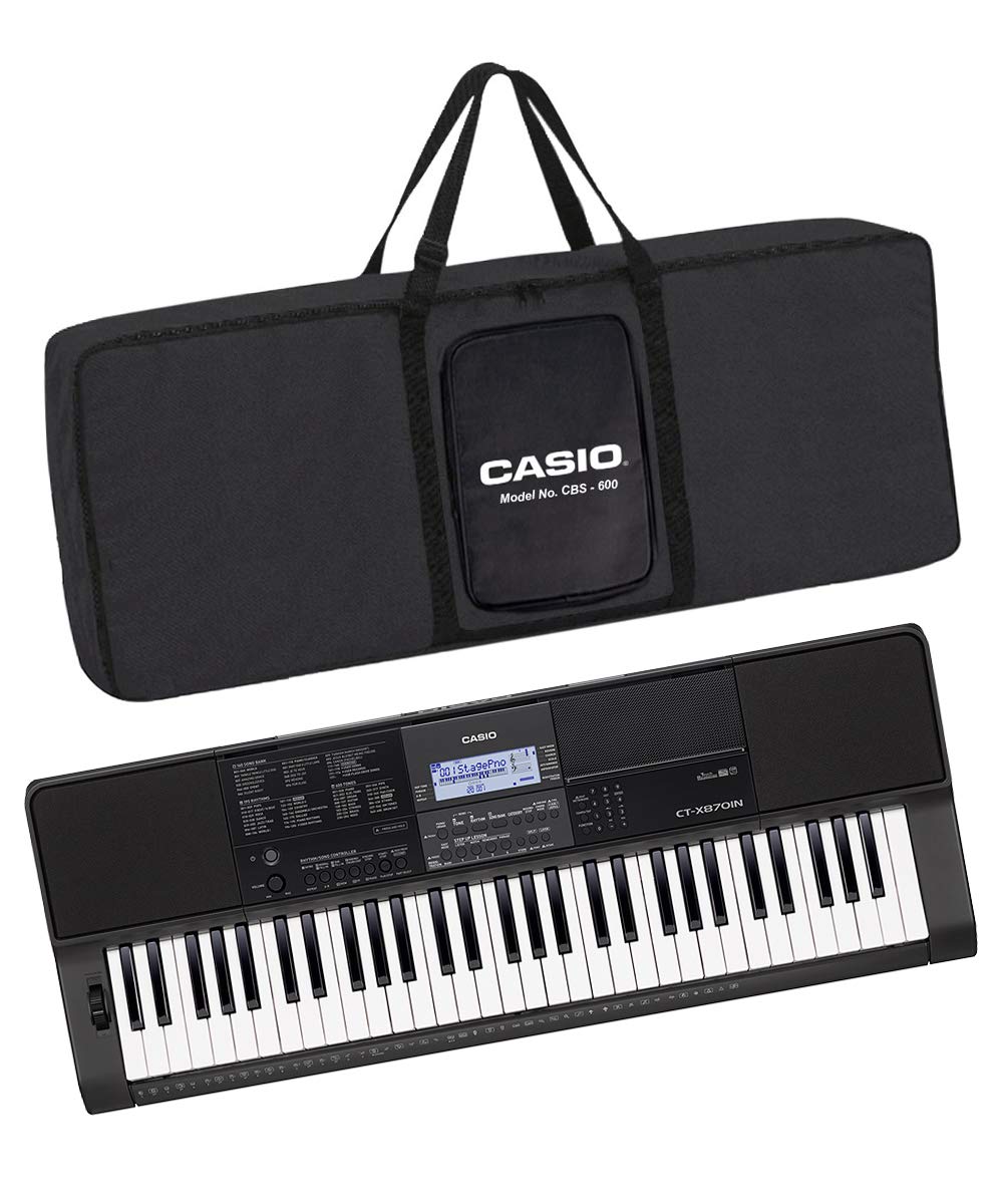 Casio Ct-X870In 61-Key Touch Sensitive Portable Keyboard With Carry Case (Black)