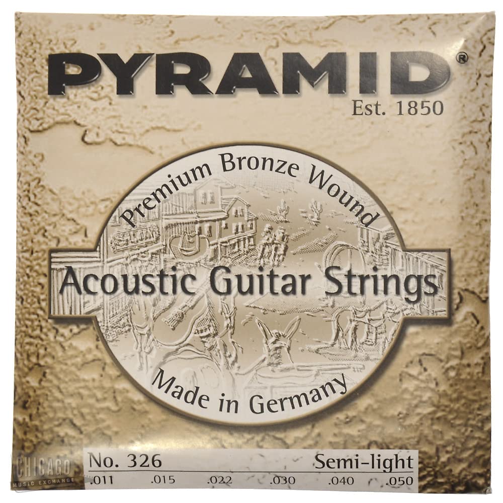 Pyramid Acoustic Guitar Strings Premium Phosphor Bronze Semi- Light 11-50 (Model 326 100)