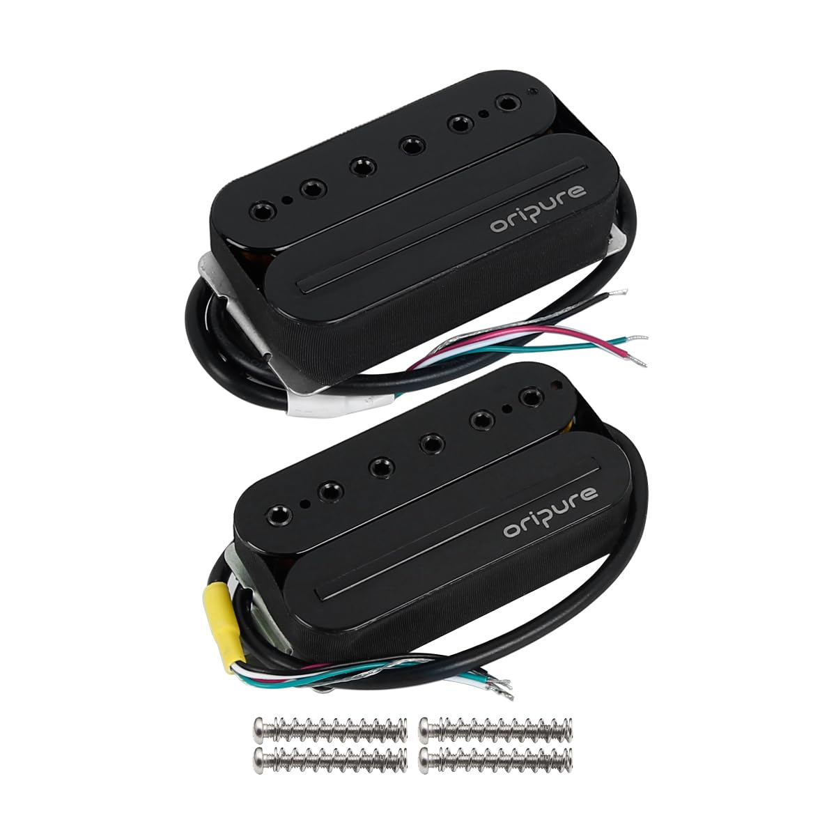 Oripure Guitar Humbucker Pickup Neck+Bridge Pickups Set Hot Rail & Screw Poles