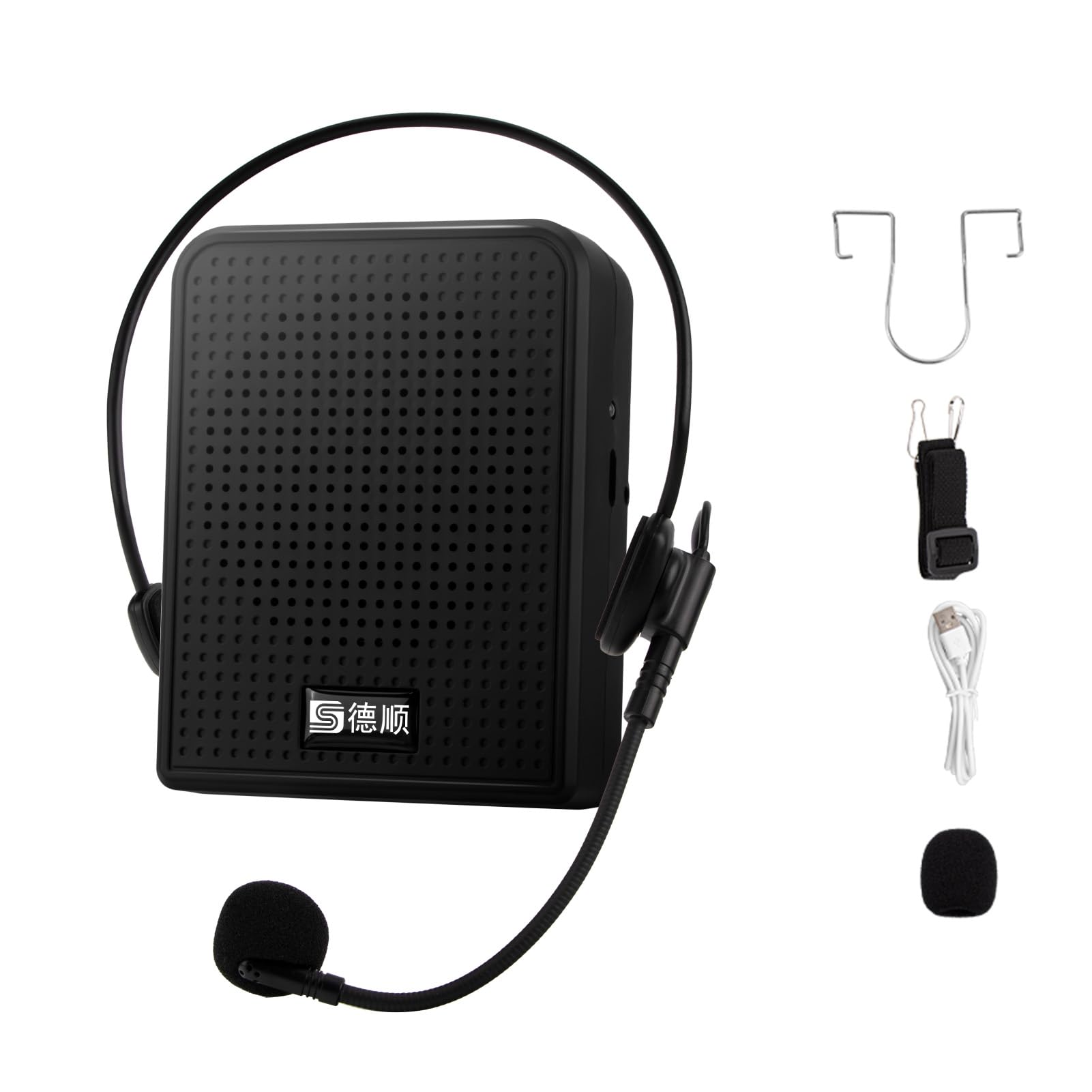 DESHUN Voice Amplifier,Portable Microphone and Speaker,Suitable for Teachers, Tour Guides, Coaches, Conference Speakers. (Black)