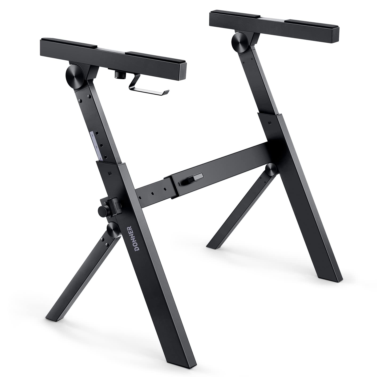Donner Folding Keyboard Stand, Z-style Heavy-Duty Portable Piano Stand, Adjustable and Collapsible, Suitable for 37 54 61 88 Key