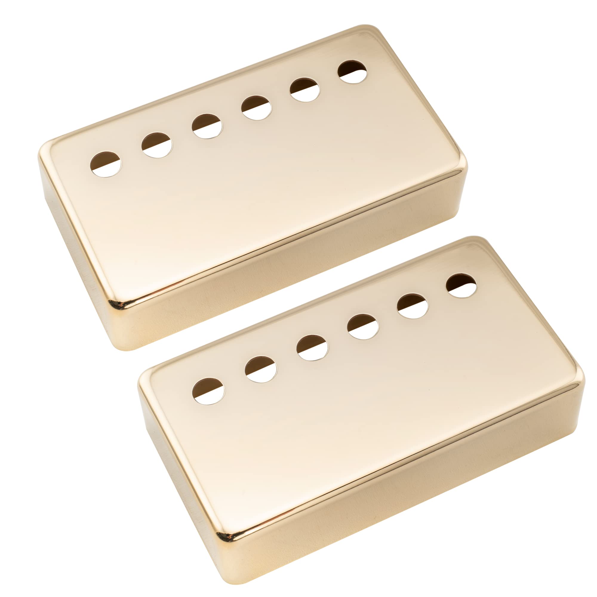 Musiclily Pro 49.2mm Nickel Silver Alloy Humbucker Pickup Covers Set for American made Electric Guitar, Gold (Set of 2)