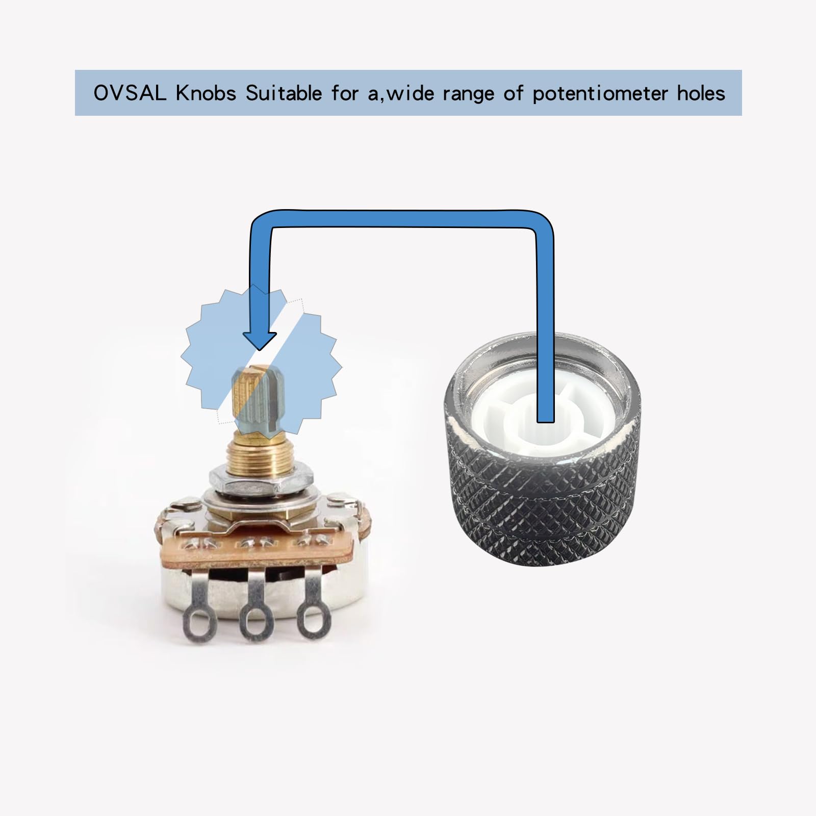 OVSAL 3Pcs Electroplated Black Bass Guitar Knobs Abalone Shell Dome Guitar Volume Tone Metal Knobs Electric Guitar Parts for Fed