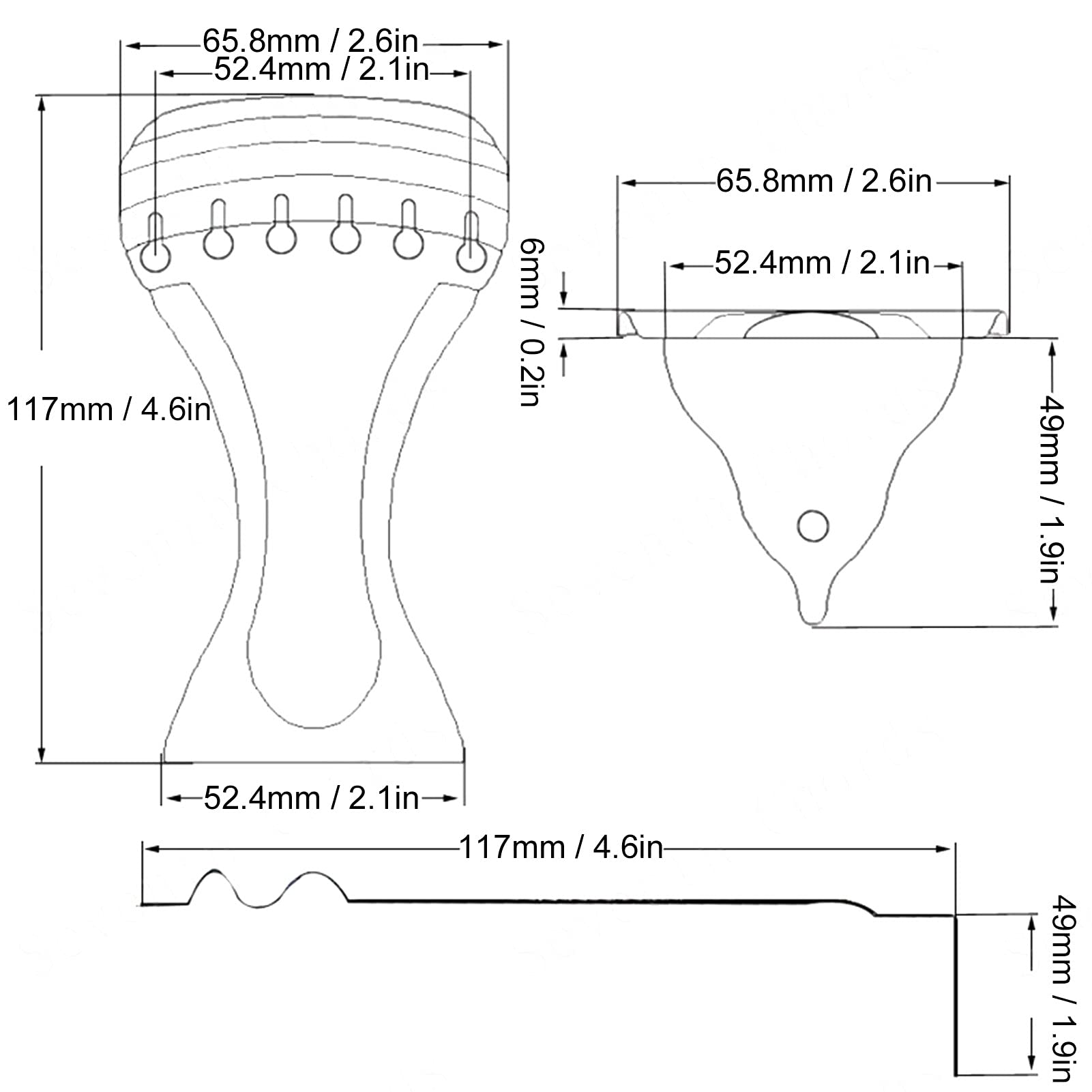 Metal Tailpiece Guitar Tailpiece Bridge, 6 String Guitar Tailpiece Hole Design for 6 String Resonator Guitars for Guitar Lover G