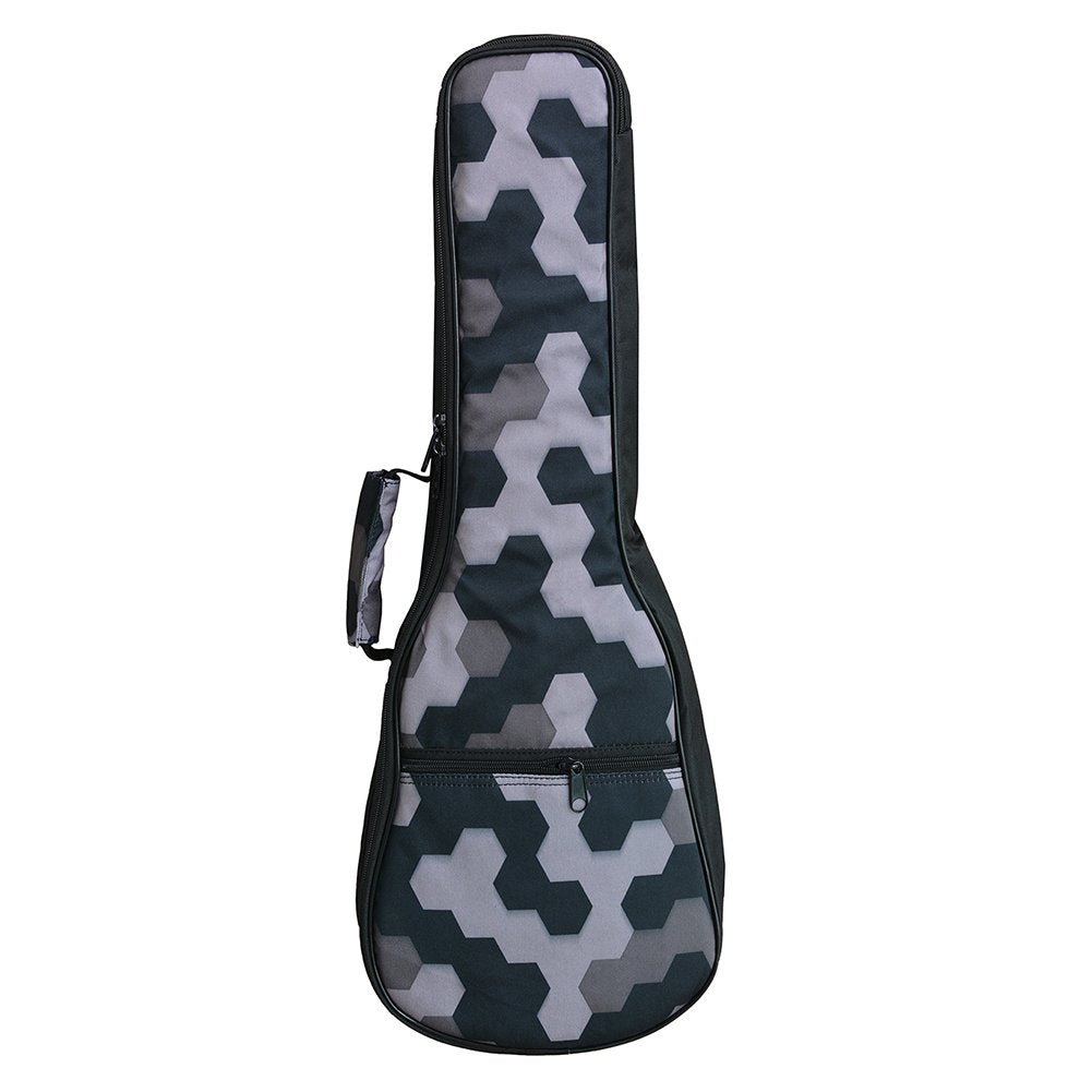 HOT SEAL 10MM Sponge Padding Waterproof Durable Colorful Conventional Ukulele Case Bag with Storage (26 Inch, Black Honeycomb)