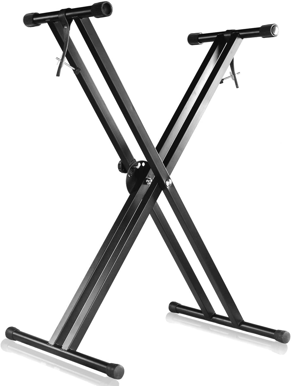 Techtest Adjustable X-Type Keyboard Stand | Universal Double-Braced Piano Stand With Locking Straps | Height Adjustable, Durable