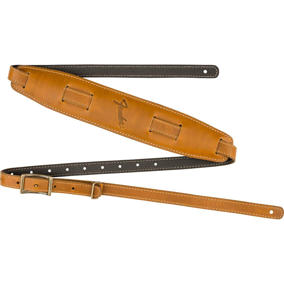Fender Mustang Saddle Guitar Strap, 2.25In, Butterscotch, Long