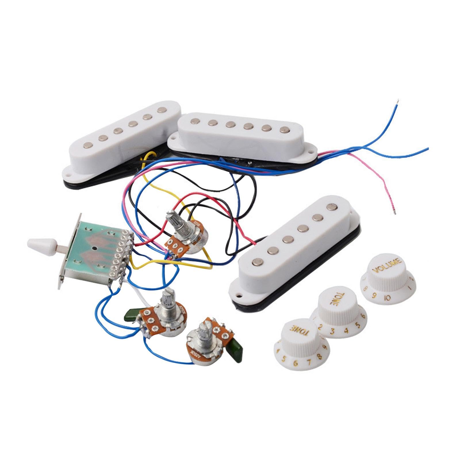 Calandis Guitar Pickup Set 5 Gear Wheel Prewired For St Electric Guitar Musical Instrument White | Pickups | Guitar Parts | Part