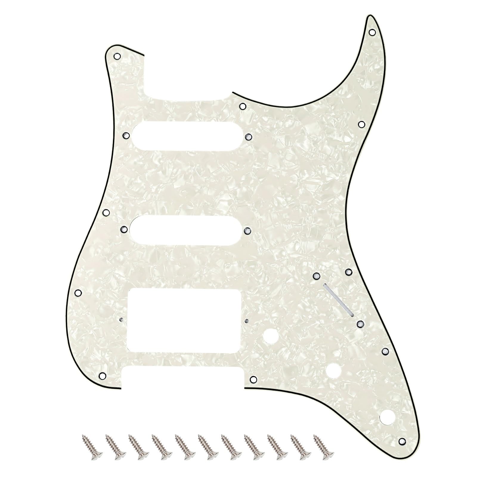 Banworks 4 Ply Strat Hss Pickguard 11-Hole Electric Guitar Pickguard Ssh Scratch Plate For Usa/Mexican Fender Modern Style Stand