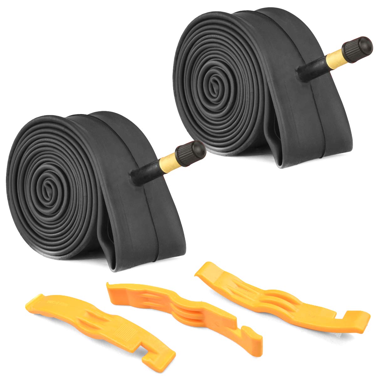 2 Pack Bike Tube With 3 Tire Levers, 24A1751952102125 Bicycle Inner Tube Tyres Road Mtb Bike Interior Tire Tube Anti Puncture Tu