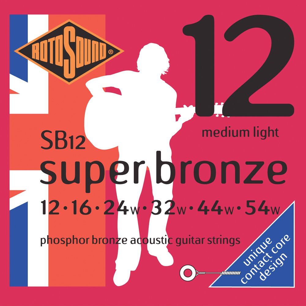 Rotosound Sb12 Super Bronze Acoustic Guitar Strings (12 16 24 32 44 54)