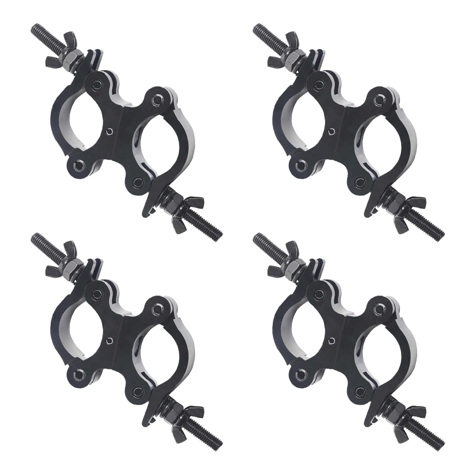 Jindaaudio 40-52mm (1.57-2.05) Heavy-Duty Truss Clamps (4-Pack), Dual Swivel O-Clamps for Set Up a Stage