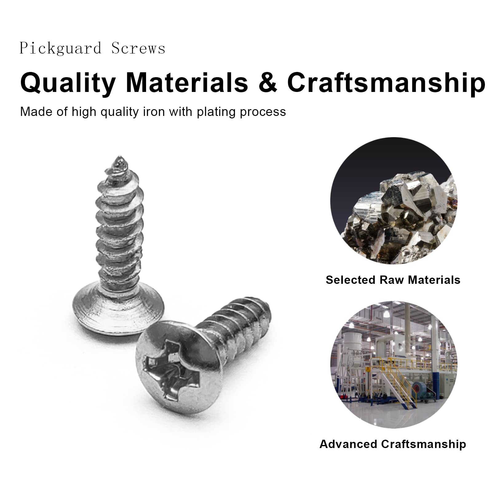 SAPHUE 3MM Screws Electric Guitar Bass Pickguard Screws Pick Guards150pcs Scratch Plate Mounting Screws Fender Strat ST Tele TL