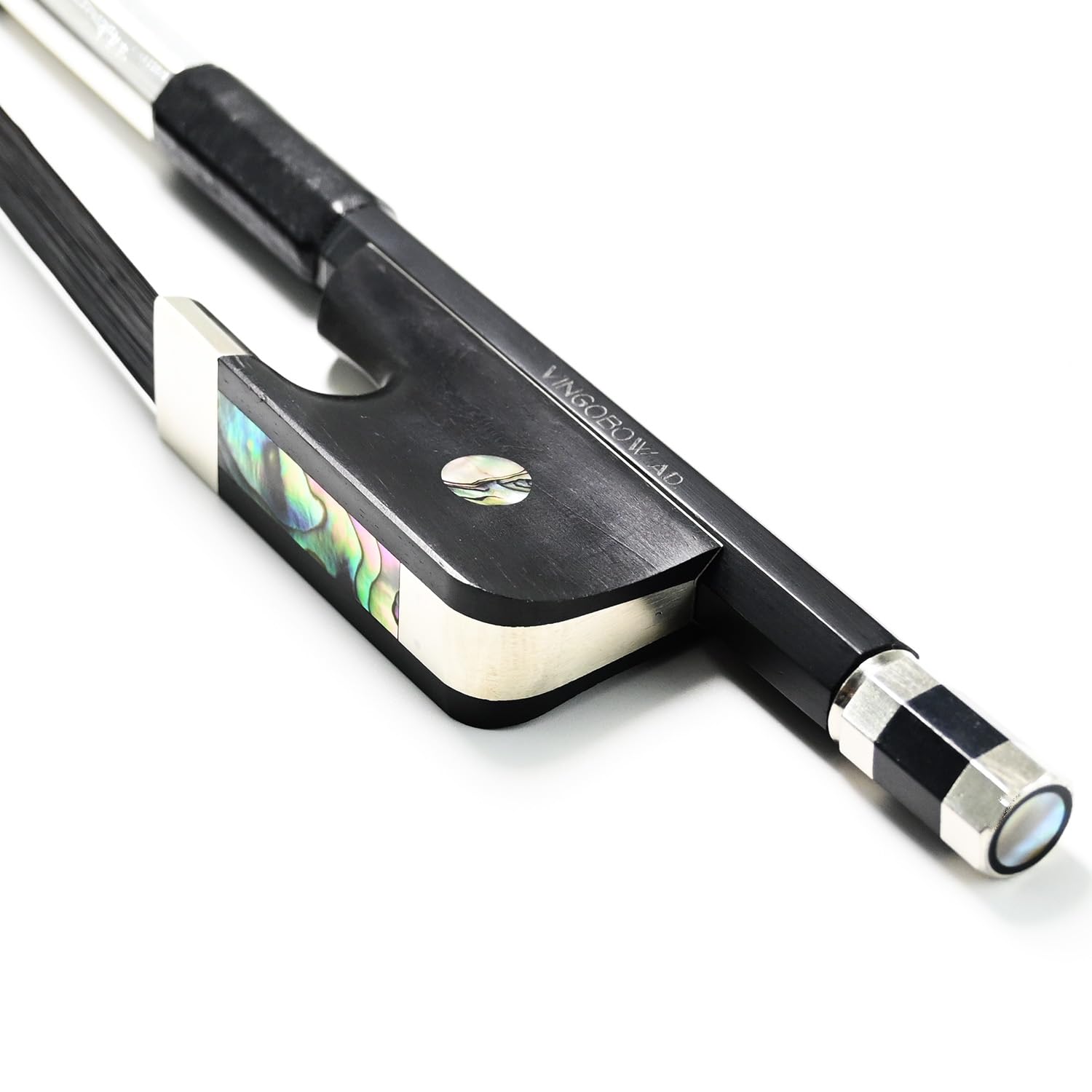 4/4 Size Natural Black Mongolia Horsehair French Carbon Fiber Double Bass Bow Art No. 100BFB