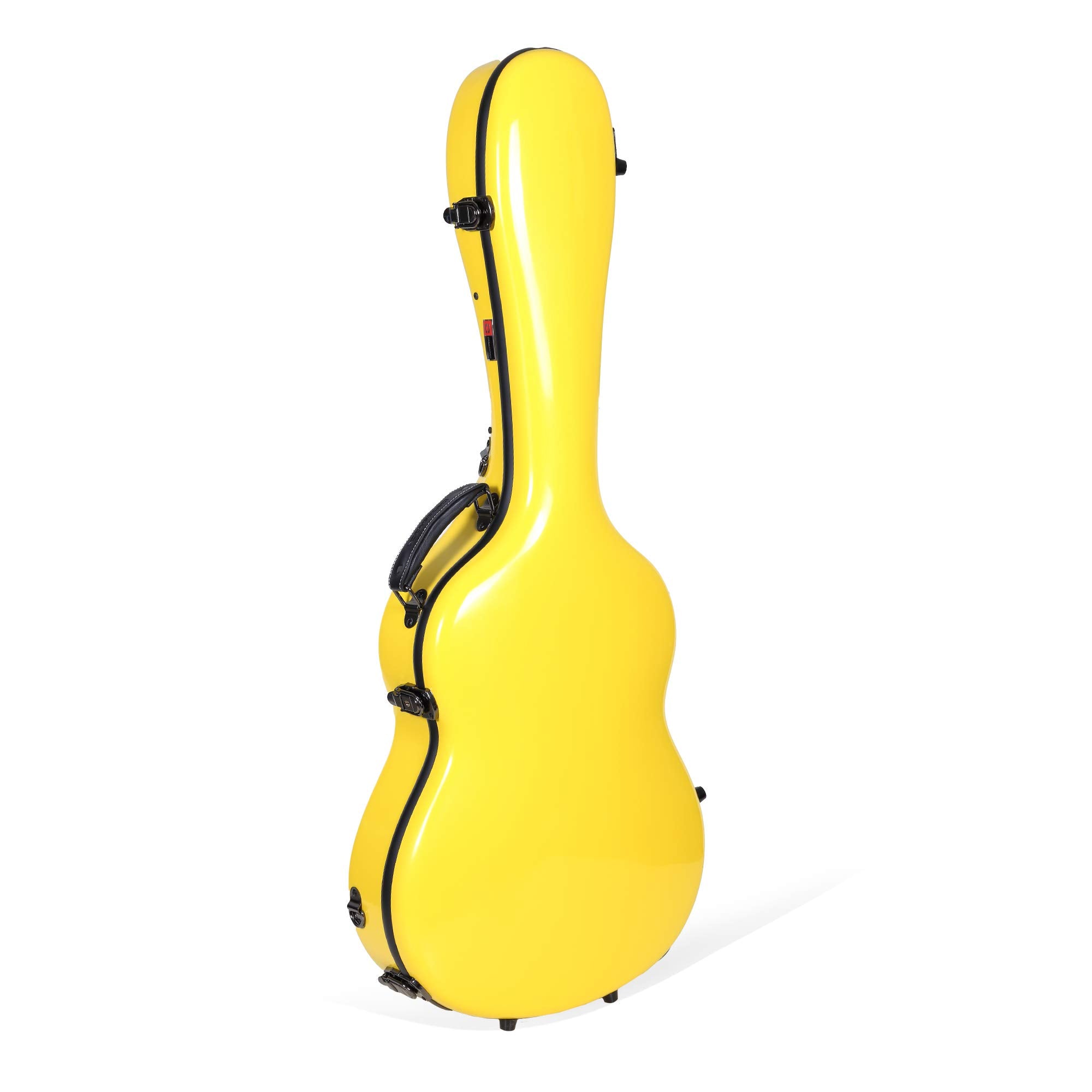 Crossrock Deluxe Fiberglass Classical Guitar Case, 4/4 Full Size, Yellow (Crf2020Cyl)