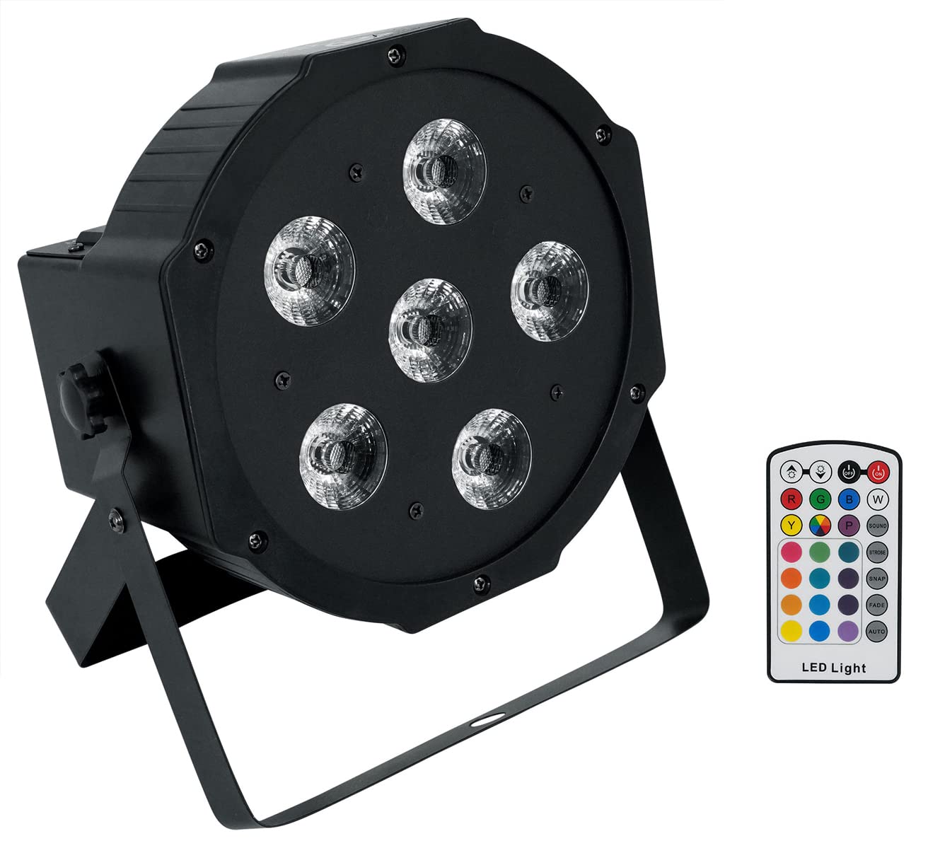 Rockville Battery PAR 6RF 36W Rechargeable LED Par Light, 6x6W RGBWA+UV LEDs, Wireless DMX, UL4200A Compliant RF Remote, Long Ba