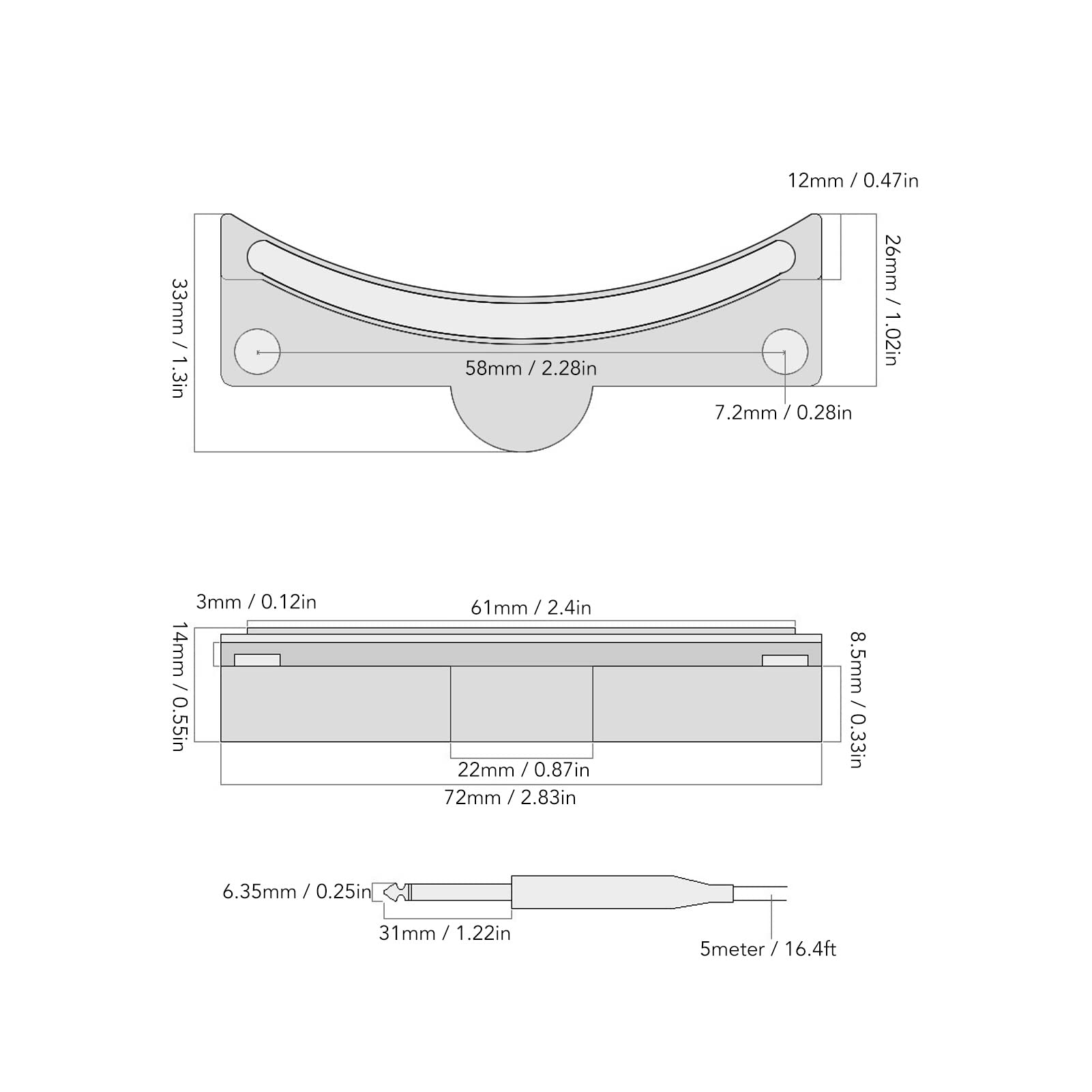 Classical Acoustic Guitar Pickup, Sound Hole Pickup Guitar High Sensitivity Low Noise Arc Sound Hole Accessories GMB309B Sportin