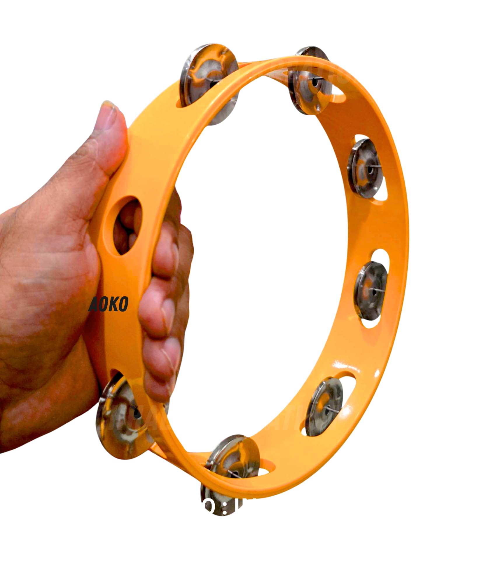 AOKO 7 INCH Plastic Tambourine with Head | Durable Music Accessory for Beginners | Kids | Schools | Party Celebrations