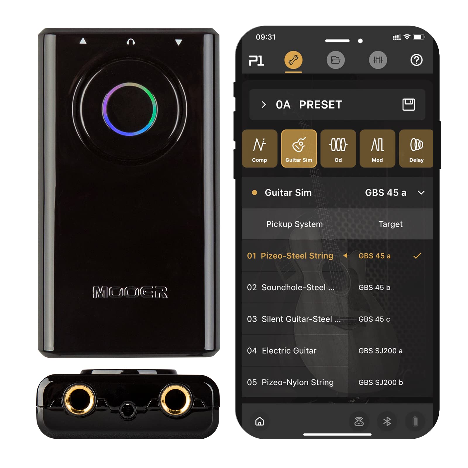 Mooer Prime P1 Guitar Multi-Effects Processor, Bass Guitar Pedals With Tuner, Amp, Metronome For Practice And Performance