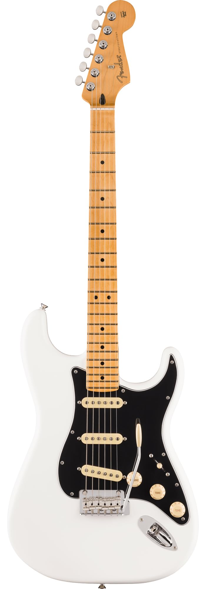 Fender Player II Stratocaster, Maple - Polar White Bundle with Gig Bag, Strap, Cable, 3-Pack Picks and Guitar Cleaning Kit