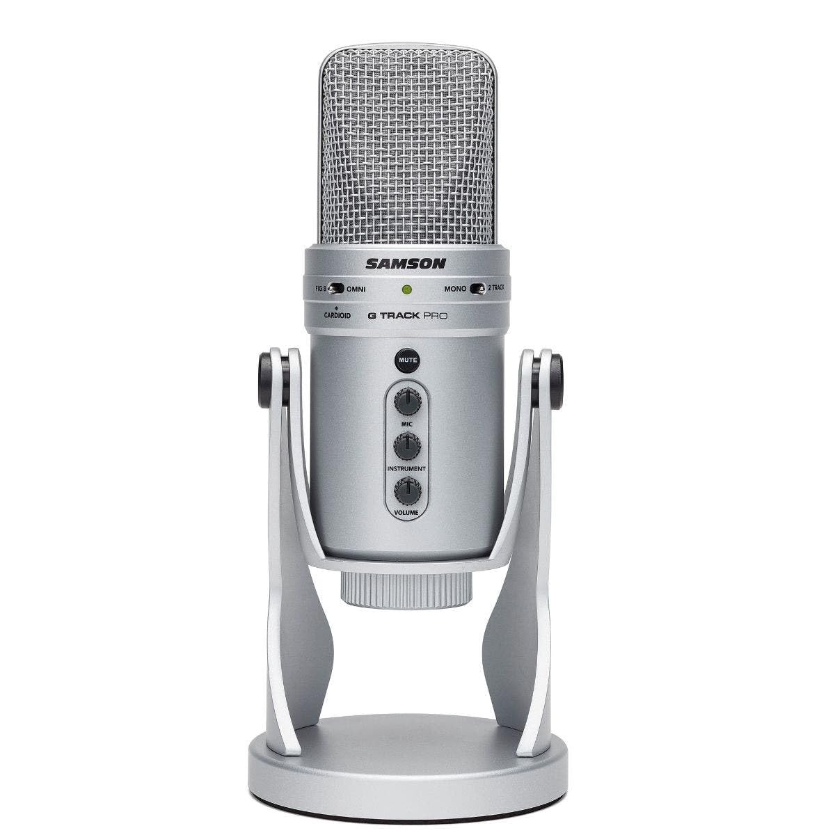 SAMSON G Track Pro USB Microphone with Built in Audio Interface Silver