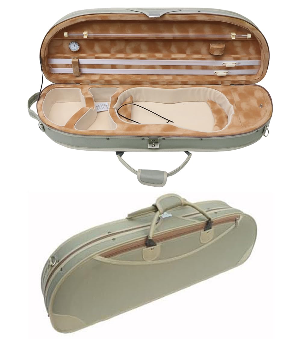 Vetimobato Violin Case 4/4 Full Size-Super Lightweight (1.74 kg) Wooden Hard Shell Case with 600D Nylon Raincoat,Plush Interior,