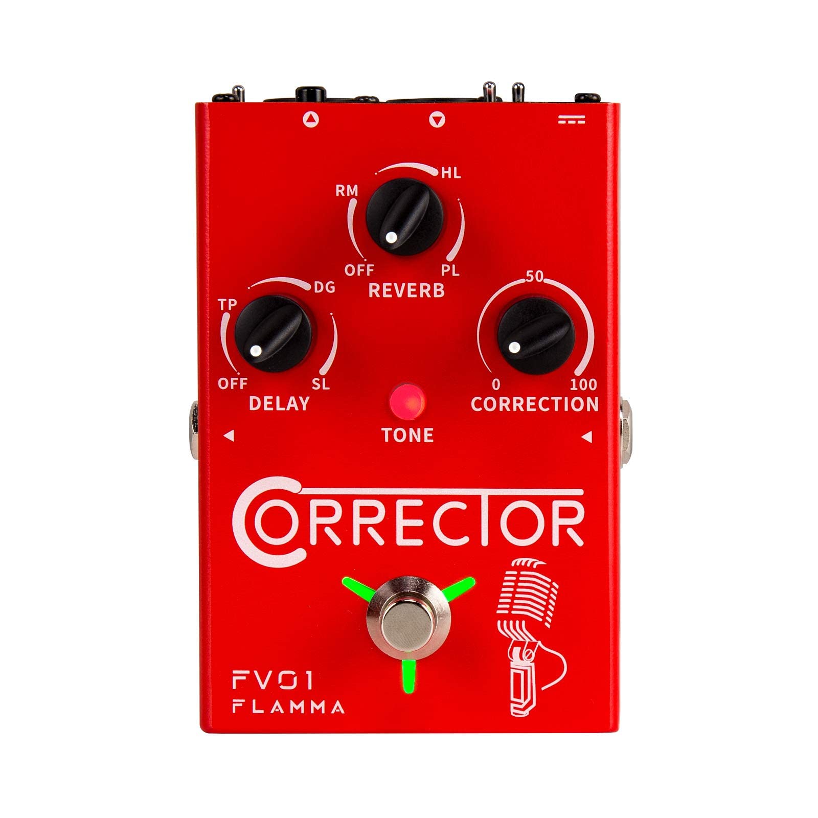FLAMMA FV01 Vocal Effects Processor Pitch Correction Voice Pedal Vocal Stompbox Microphone Amplifier for Singer Live Singing Str