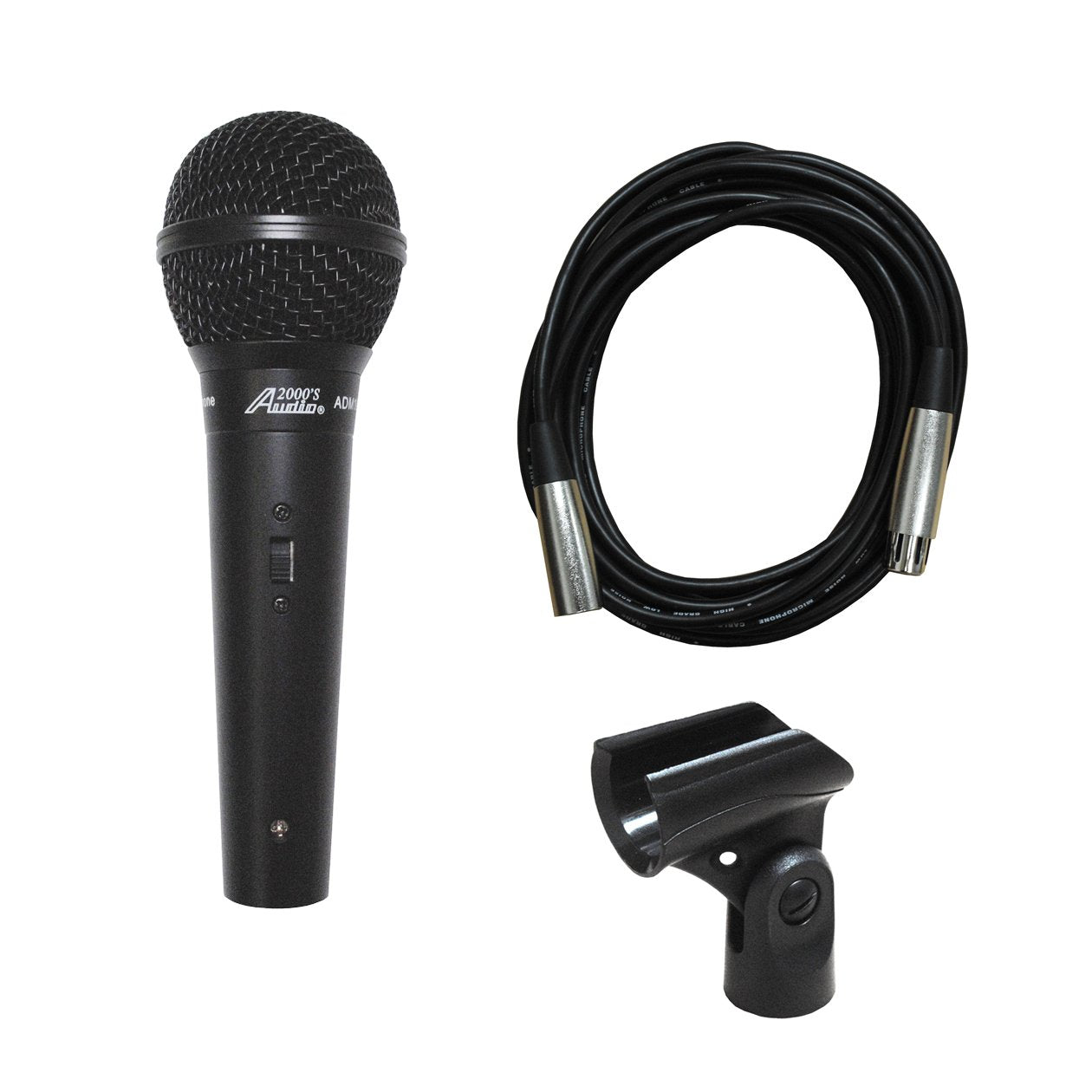 Audio 2000s ADM1064BL Dynamic Vocal Microphone with 16 XLR to XLR Cable