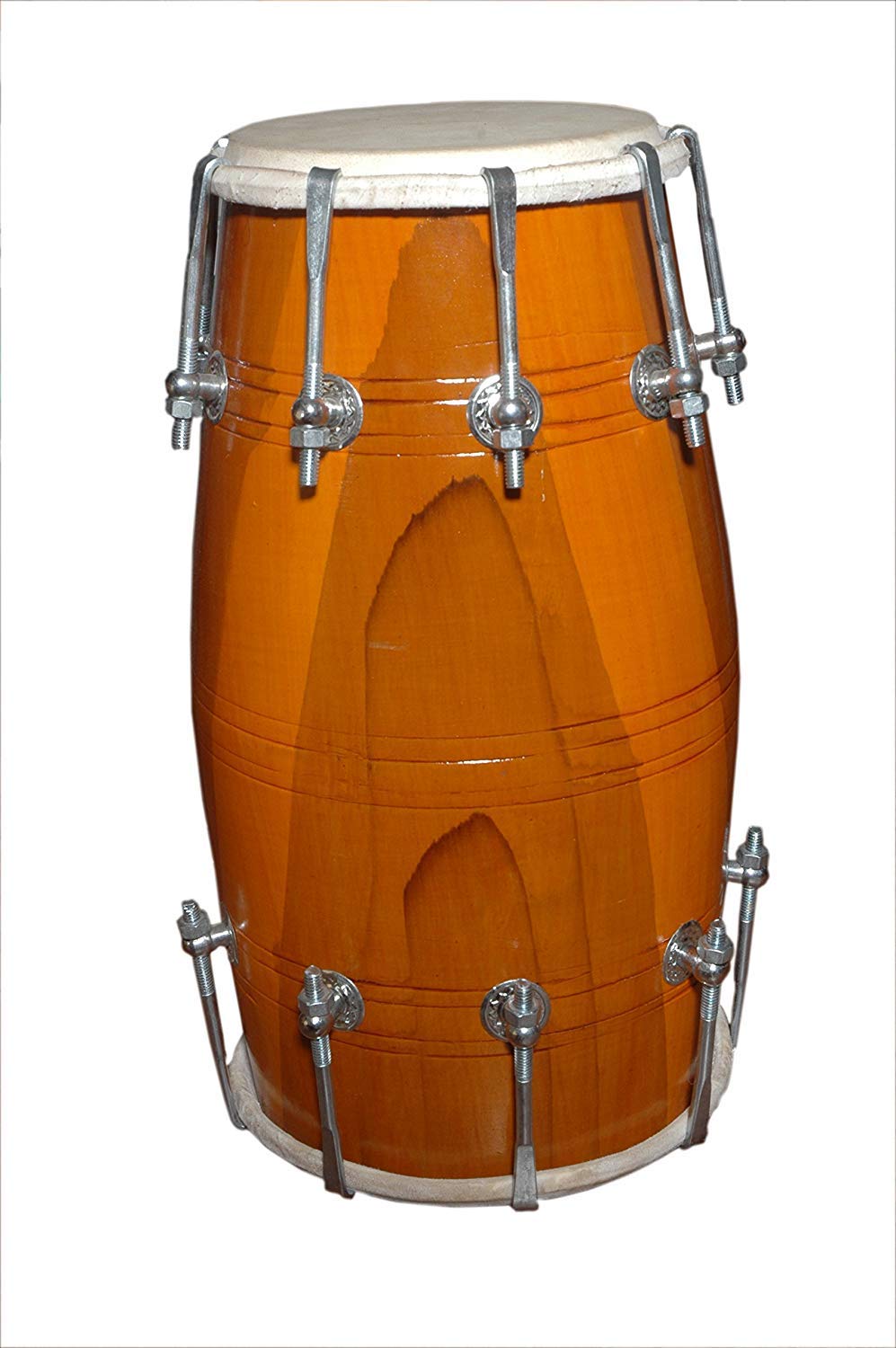 Gt Manufacturers Wooden Musical Dholak Instrument Drum Nuts & Bolt 02 (Yellow)