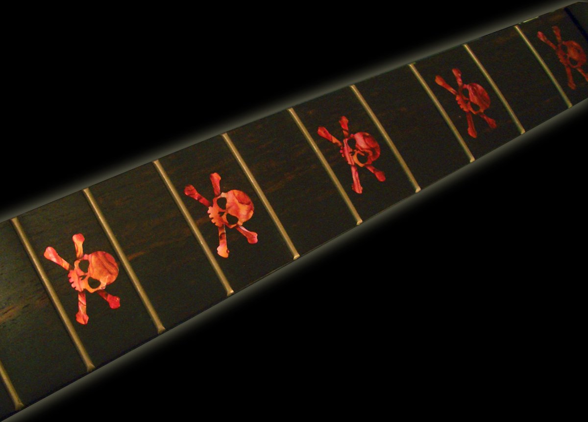 Jockomo Skull/Avalon RED Guitar Inlay Sticker