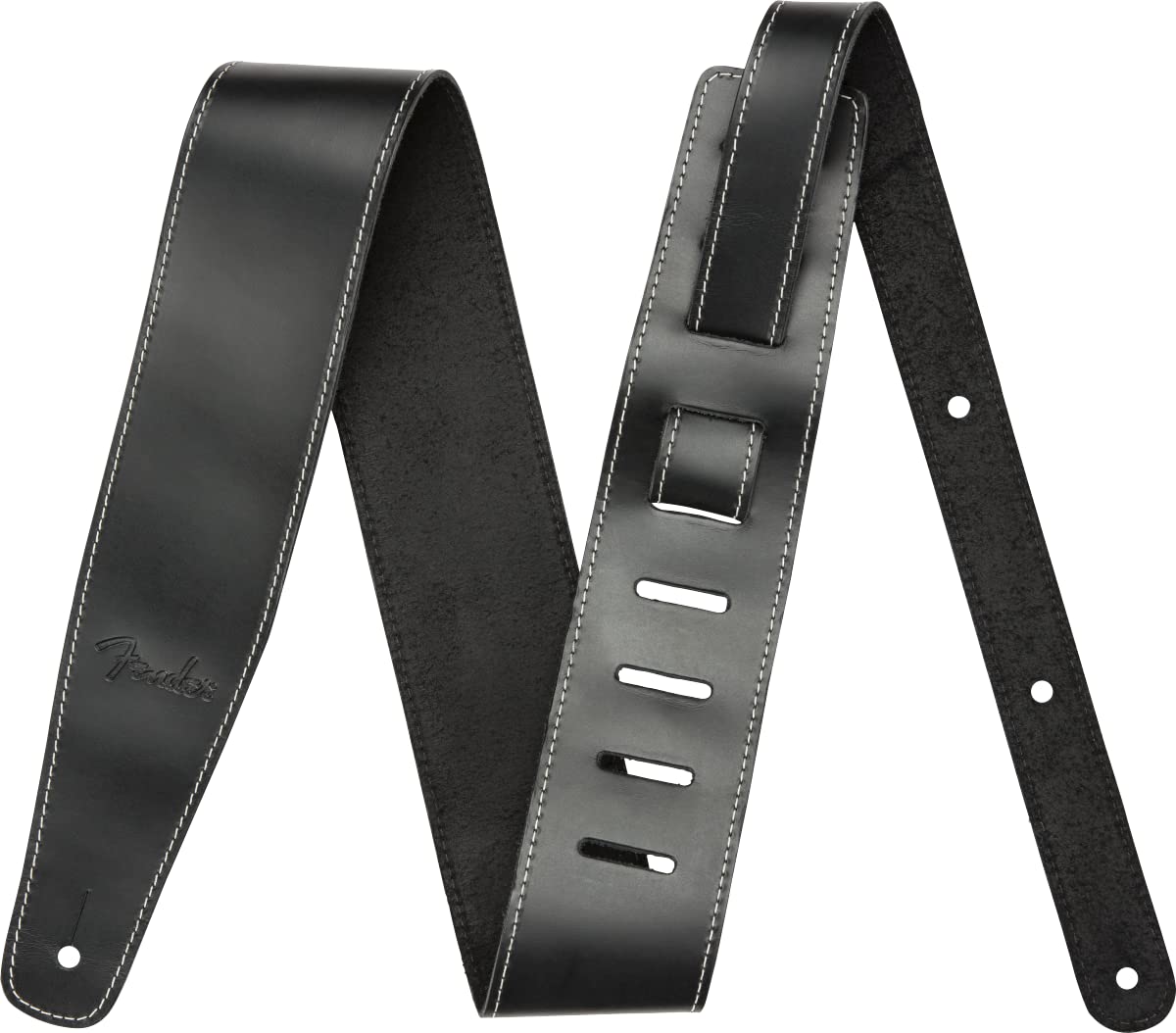 Fender Broken-In Leather Guitar Strap, Guitar Accessories, 2.5In, Black