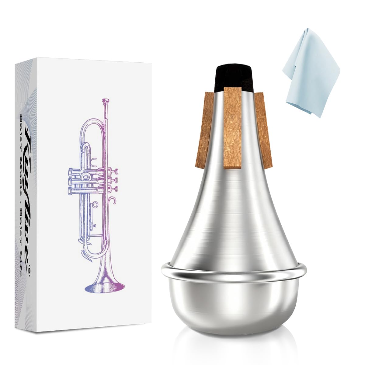 Kuylive Trumpet Mute,Lightweight Aluminum Practice Trumpet Mute Silencer for Jazz Classic, Excellent for Practice or Performance