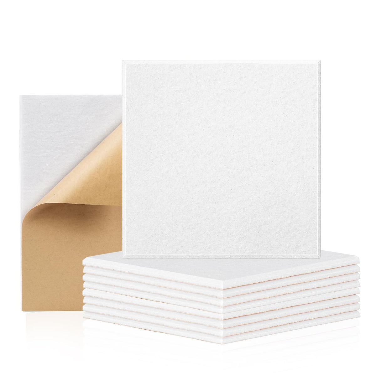 Acoustic Walls Panels 12 Pack Ceiling Sound Barrier Diy Noise Blocker Self Adhesive Pads For Room Echo Cancellation 9''X9''X0.4'