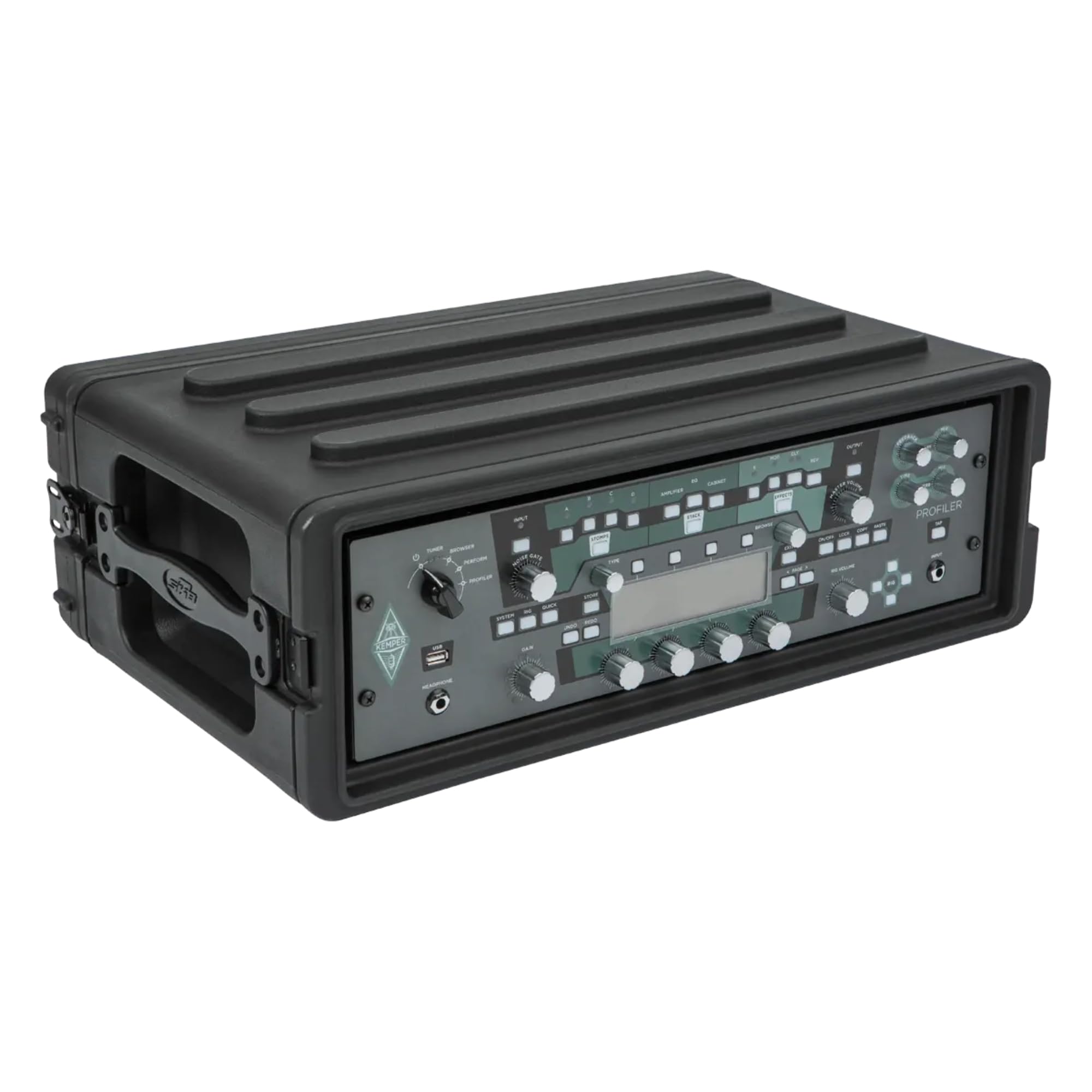 SKB Shallow Rack 3U - Roto-Molded for Durability & Impact Resistance, Waterproof & Stackable Design, with Twist Latches & Rubber