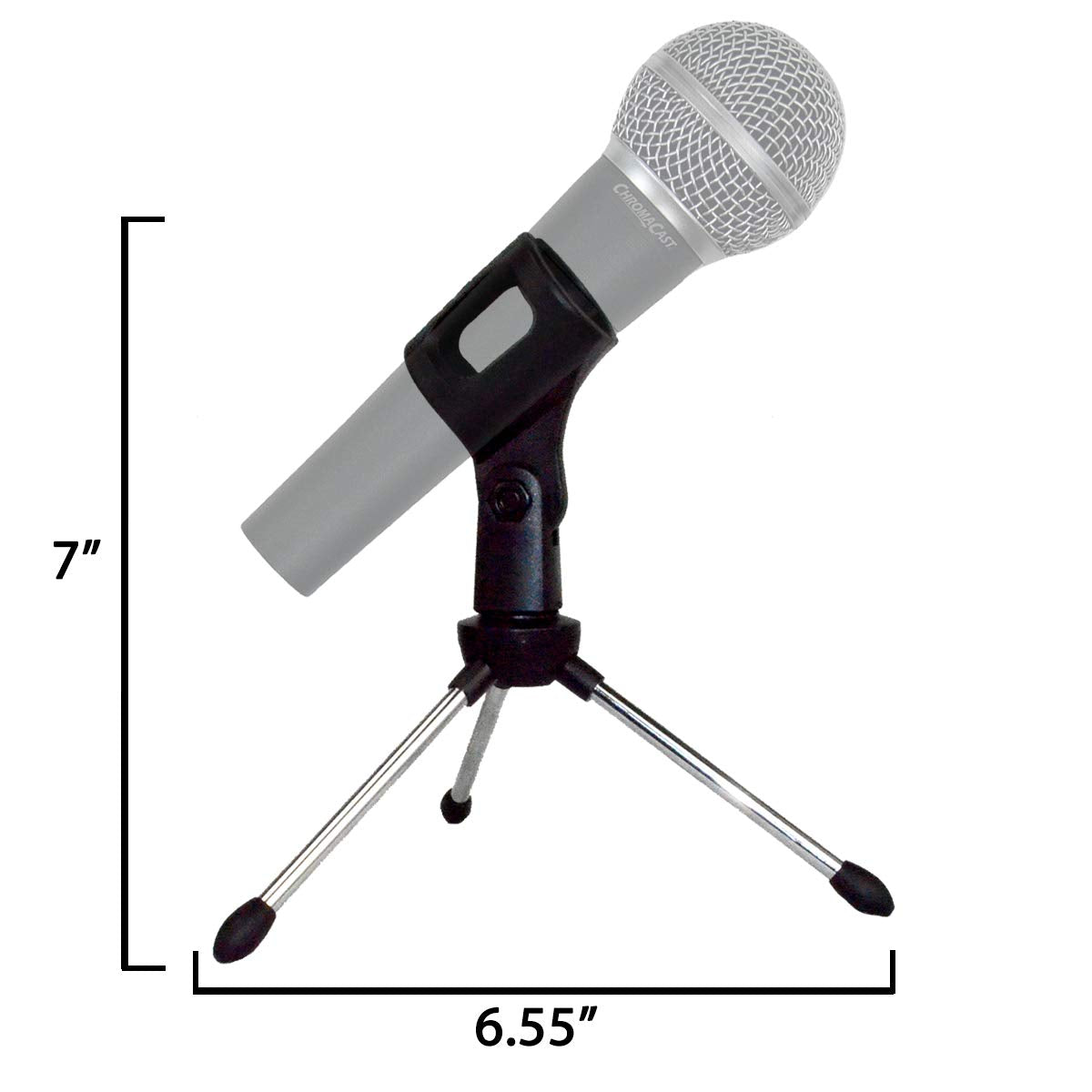 ChromaCast Super Lightweight Collapsible Desktop Microphone Tripod Stand with Mic Clip, Desk CC-TDMIC