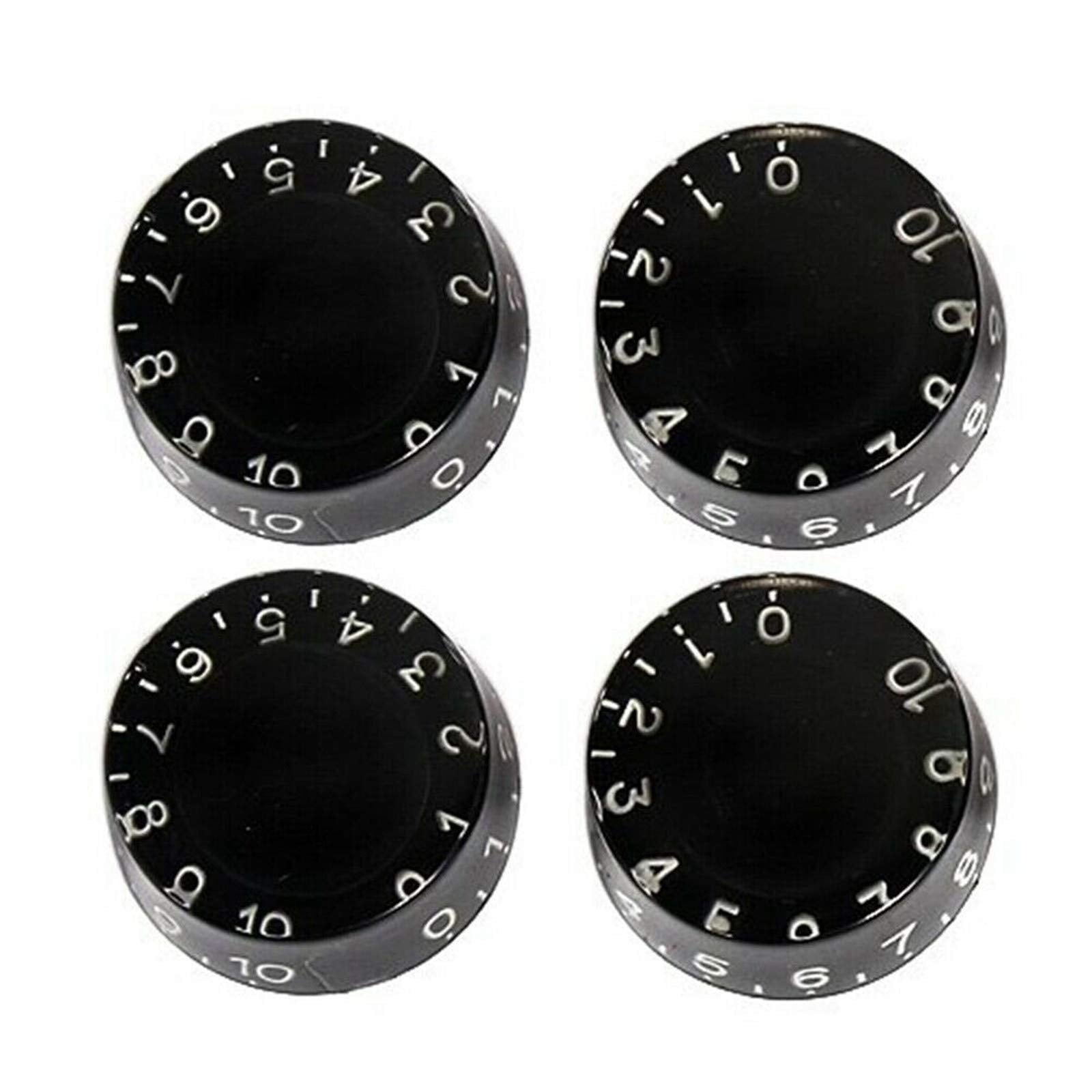 Fastrohy 4 Pcs Guitar Control Speed Tone Volume Knobs For Gibson Les Paul Parts Black