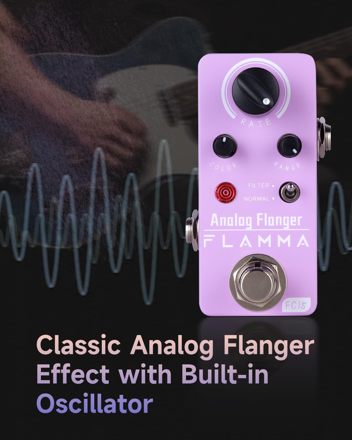 FLAMMA Flanger Pedal FC15 Analog Guitar Effects Pedal True Bypass Mini Portable Durable Metal Shell