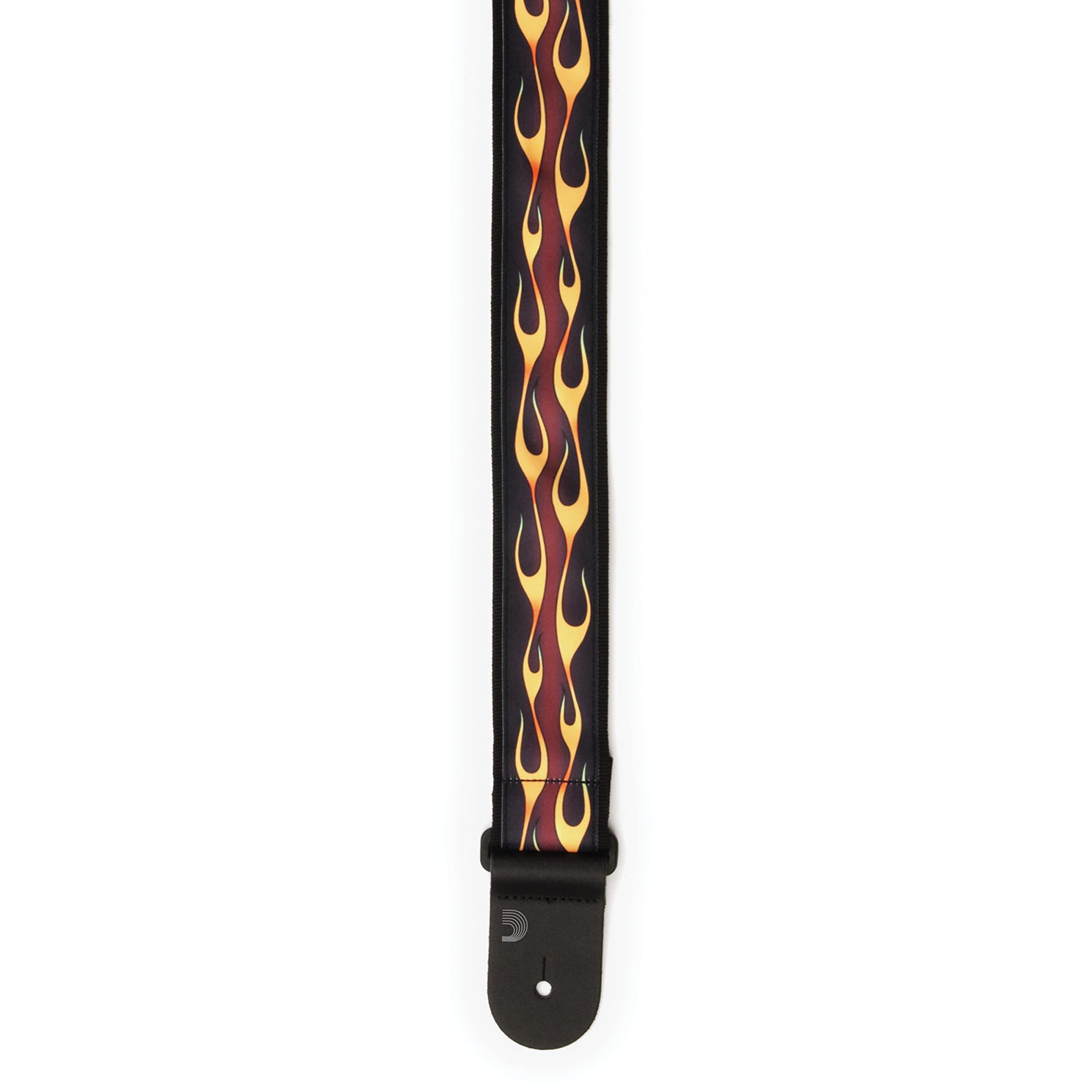 D'Addario Woven Guitar Strap, Red Hot Rod Flame