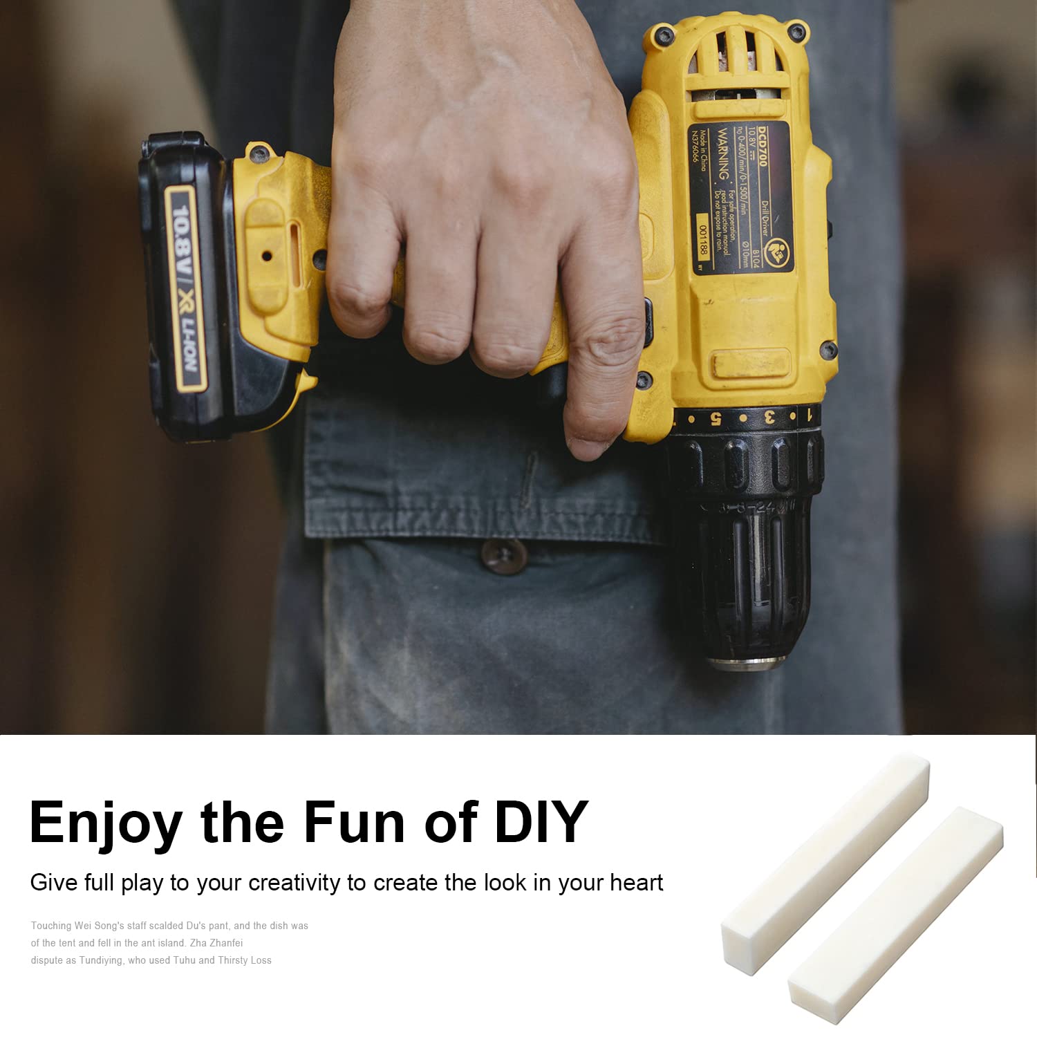 MAXCHEER 6 String Acoustic Guitar Bone Bridge Saddle and Nut Made of Real Bone (6Pcs Nut)