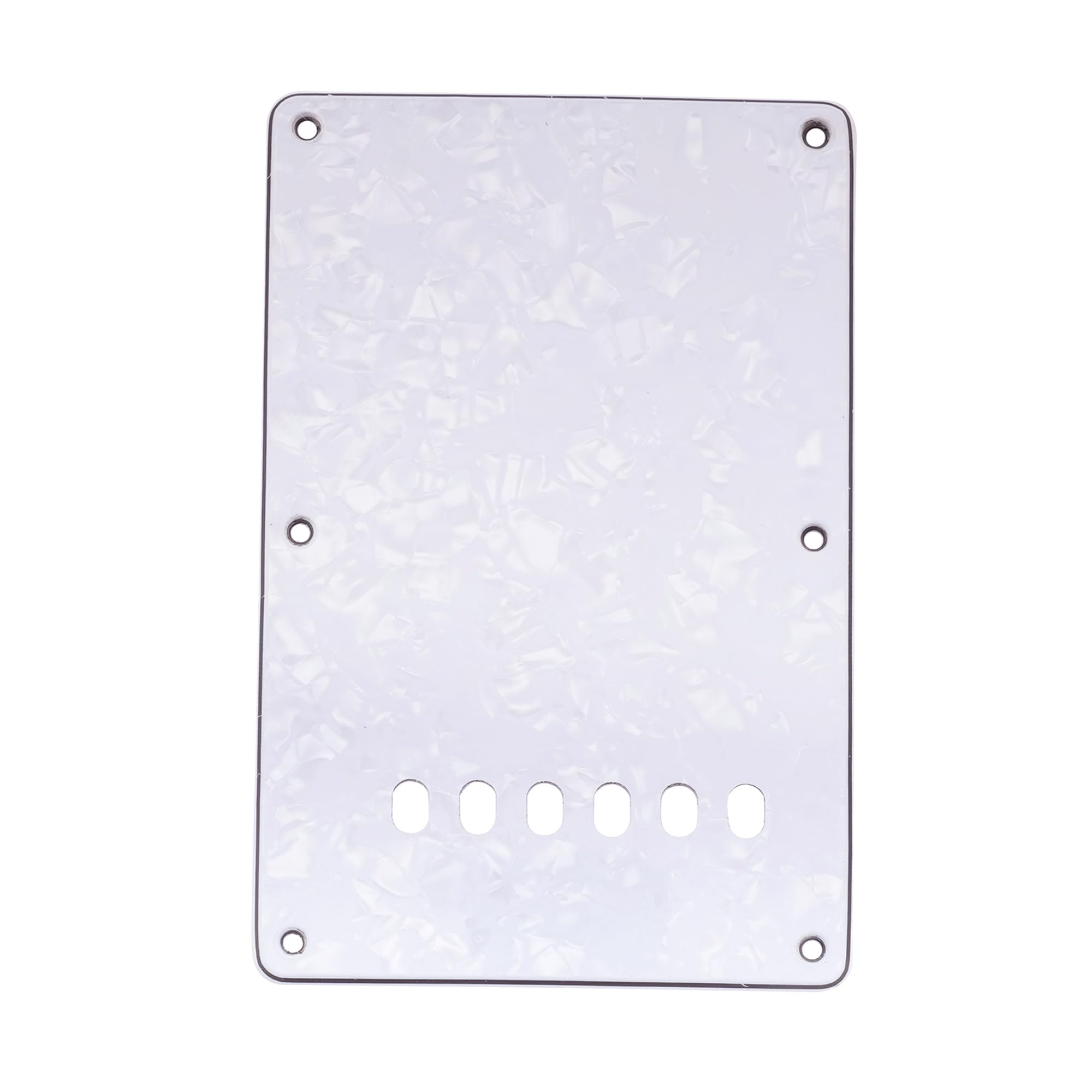 Musiclily Guitar Back Plate Tremolo Cavity Cover Backplate for China Made Squier Guitar Parts, 4Ply Pearl White