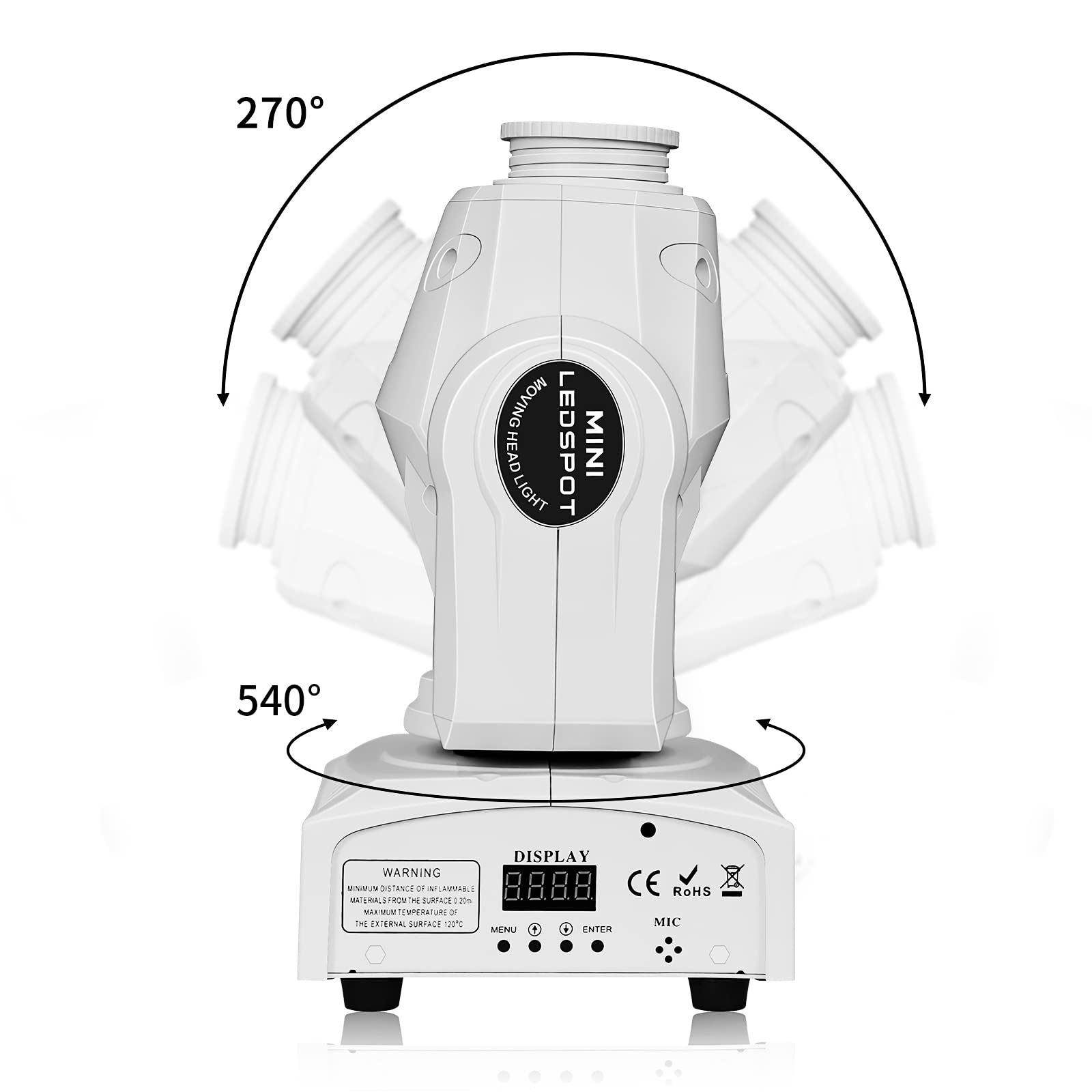 4PCS Moving Head Lights, UKing White 4PCS DJ Moving LED Lights 60W RGBW Stage Light with Remote 8 GOBO 8 Pattern Spotlight by D