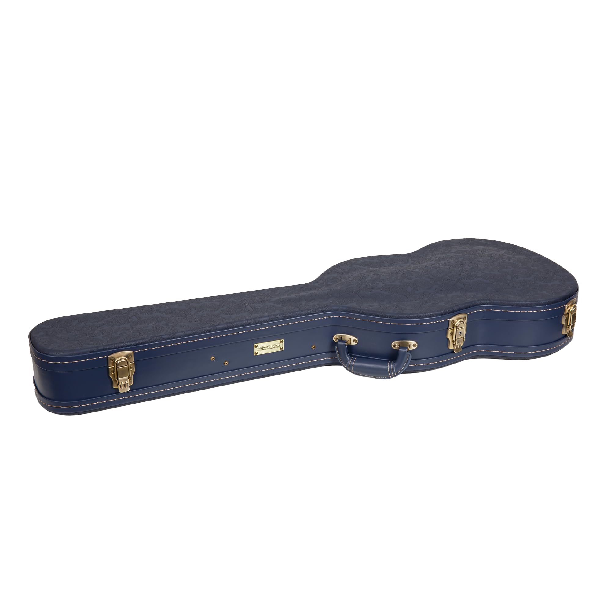 Crossrock Relief Series SG Guitar Case for Gibson SG Style Electric Guitars | Carved Ocean Blue Finish, Deep Scarlett Velvet Int