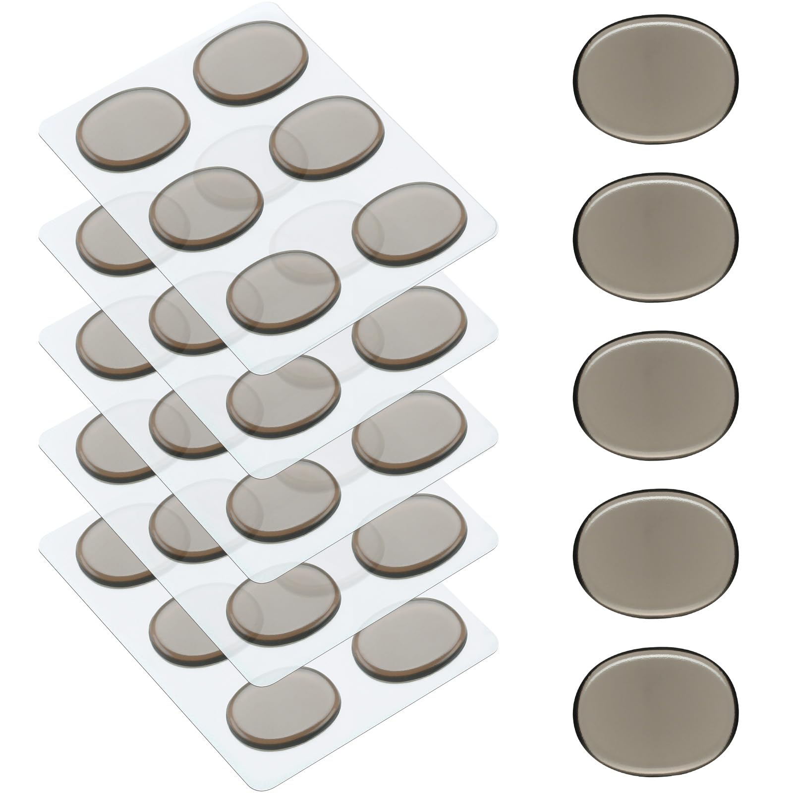 Fiada 30 Pieces Drum Dampeners Gels Silicone Gel Pads Soft Drum Dampeners for Drums Cymbals Tone Control (Coffee)