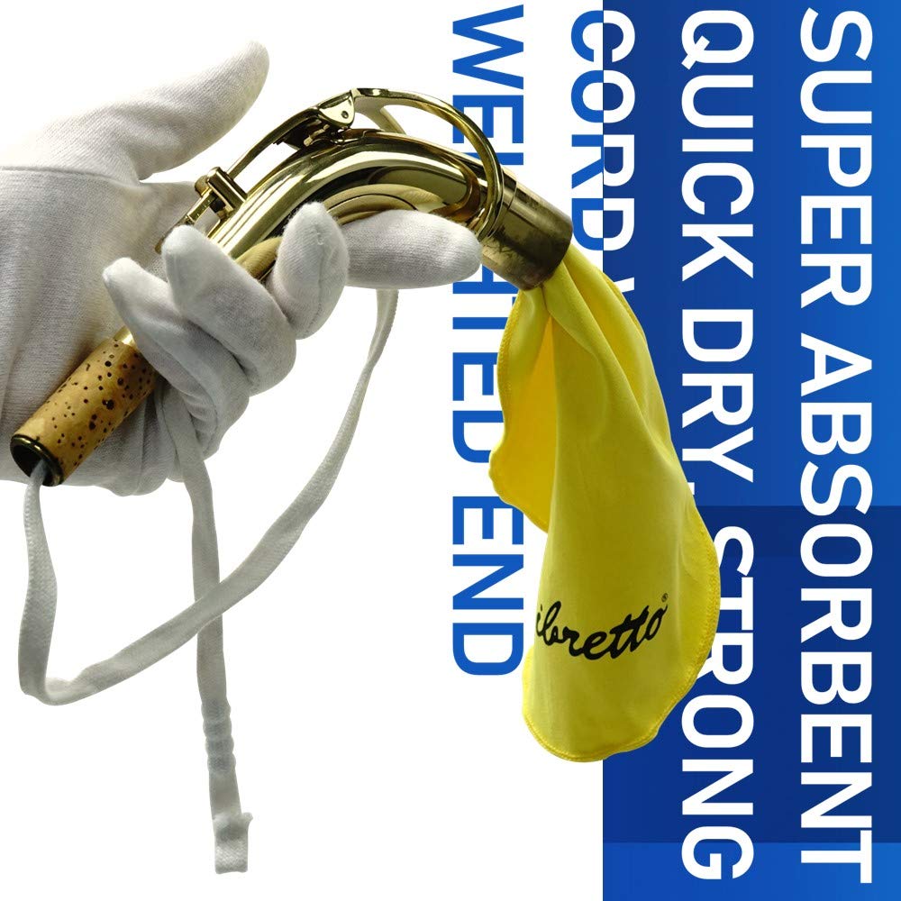 Libretto Alto Saxophone ALL-INCLUSIVE Giftable Care Kit: Mouthpiece Brush + Dust Brush + 2 Microfiber Cleaning Swab + Thumb Cush