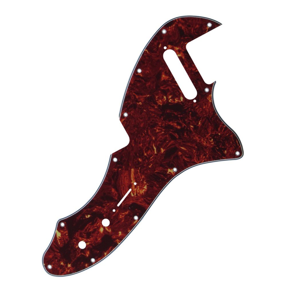 IKN Tele Thinline Pickguard Guitar Pick Guard Plate with Screws Fit 69 Telecaster Thinline Re-issue Guitar Part,4Ply Red Tortois