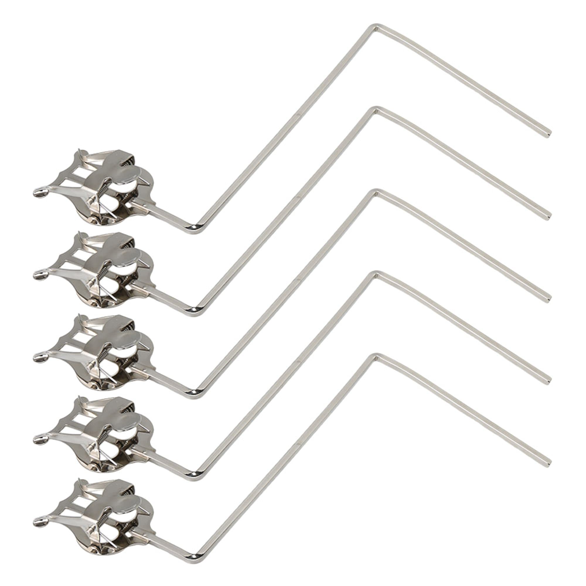 Yibuy 5 X Metal Tuba Marching Lyre 3 Vertical Keys Music Sheet Clips Holder