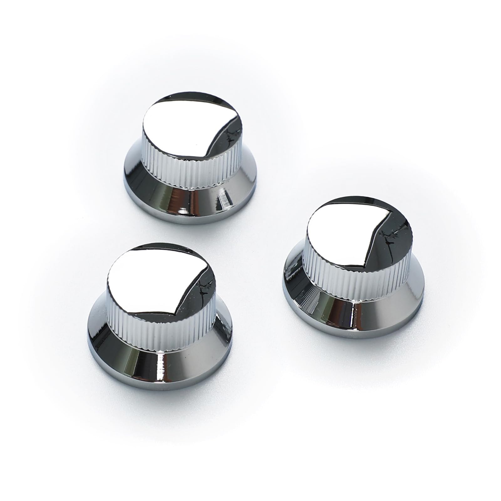 OVSAL 3Pcs Electric Guitar Control Knobs Metal Volume and Tone Knobs for Fender Strat Telecaster Jazz Les Paul Electric Guitar R