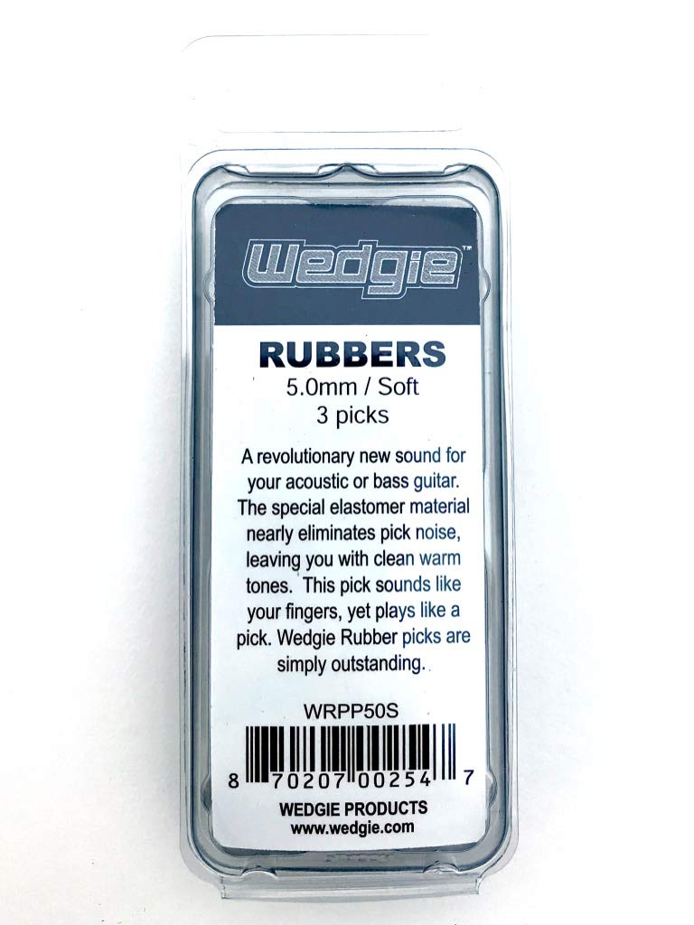 Wedgie WRPP50S 5.0mm Soft Wedgie Rubber Pick, 3 Pack